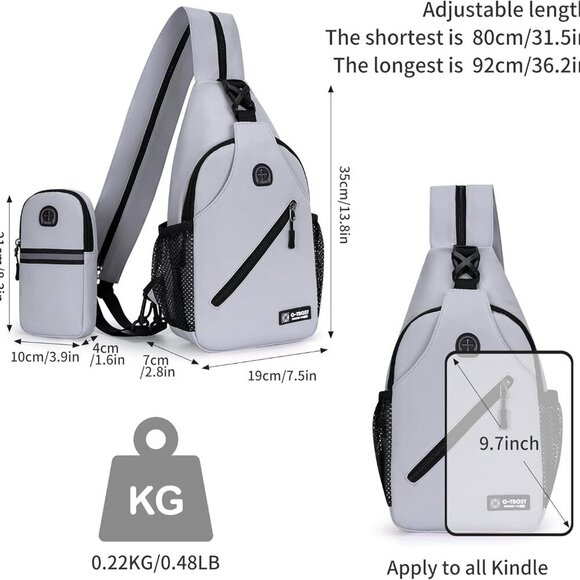 Stylish Anti-Theft Crossbody Bag with Detachable Phone Pouch - Travel Ready - Picture 4 of 7